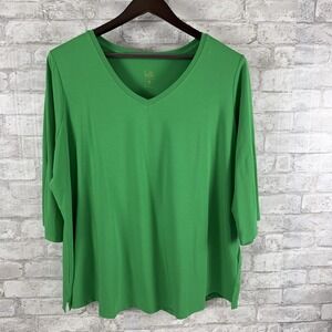 Belle by Kim Gravel Primabelle‎ Egyptian Cotton Tee Top 2x Green Luxe A299902